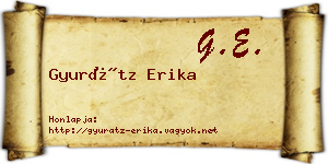 Gyurátz Erika névjegykártya